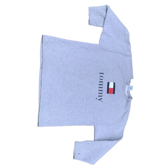 VINTAGE 1994 Tommy Hilfiger Sweater XL Gray - Picture 5 of 11